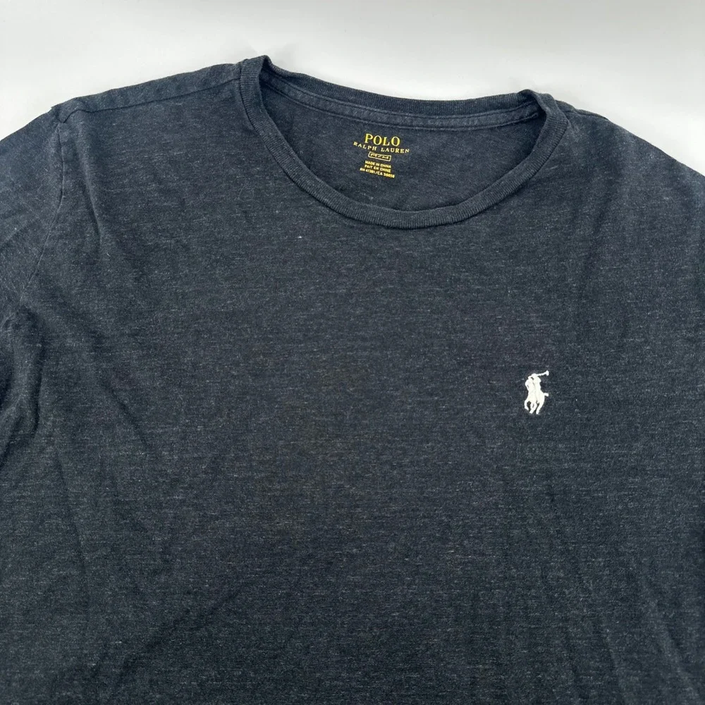 Polo Ralph Lauren Long Sleeve Shirt Men M (Small Fit) Dark Gray Embroidered Pony